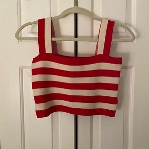 Farm rio sweater-like cropped tank top